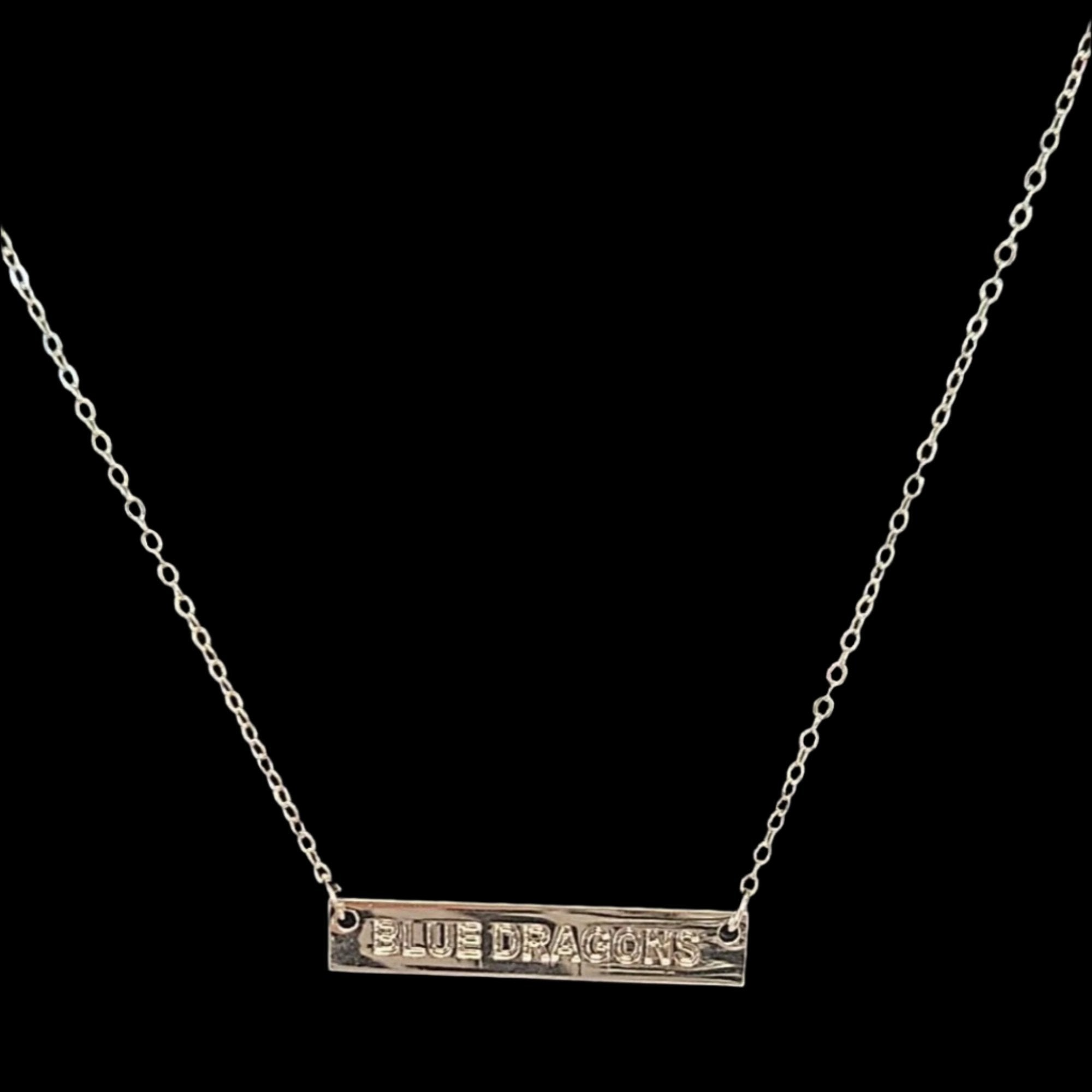 Blue Dragon Bar Necklace