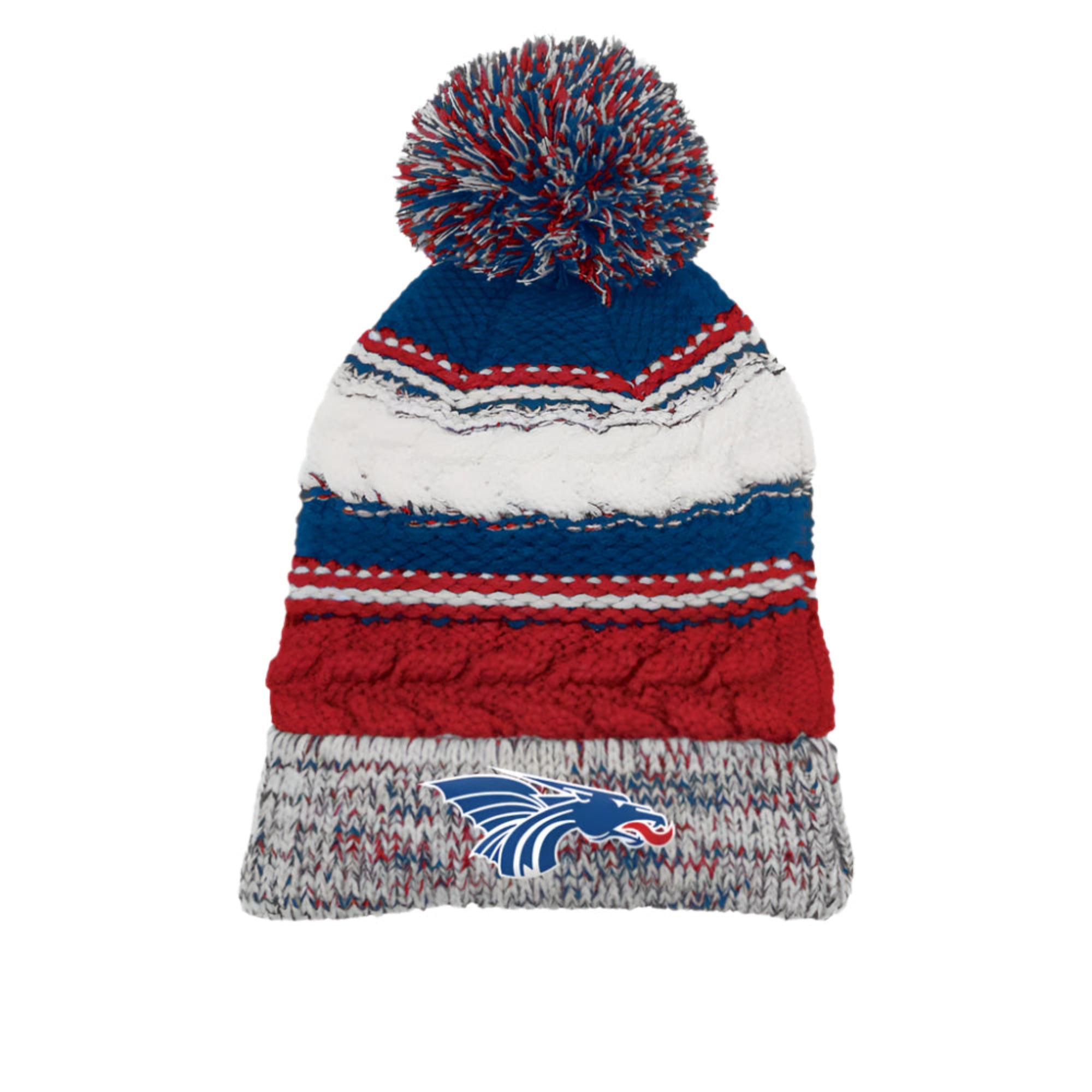 Blue Dragon Multi-Color Beanie with Pom