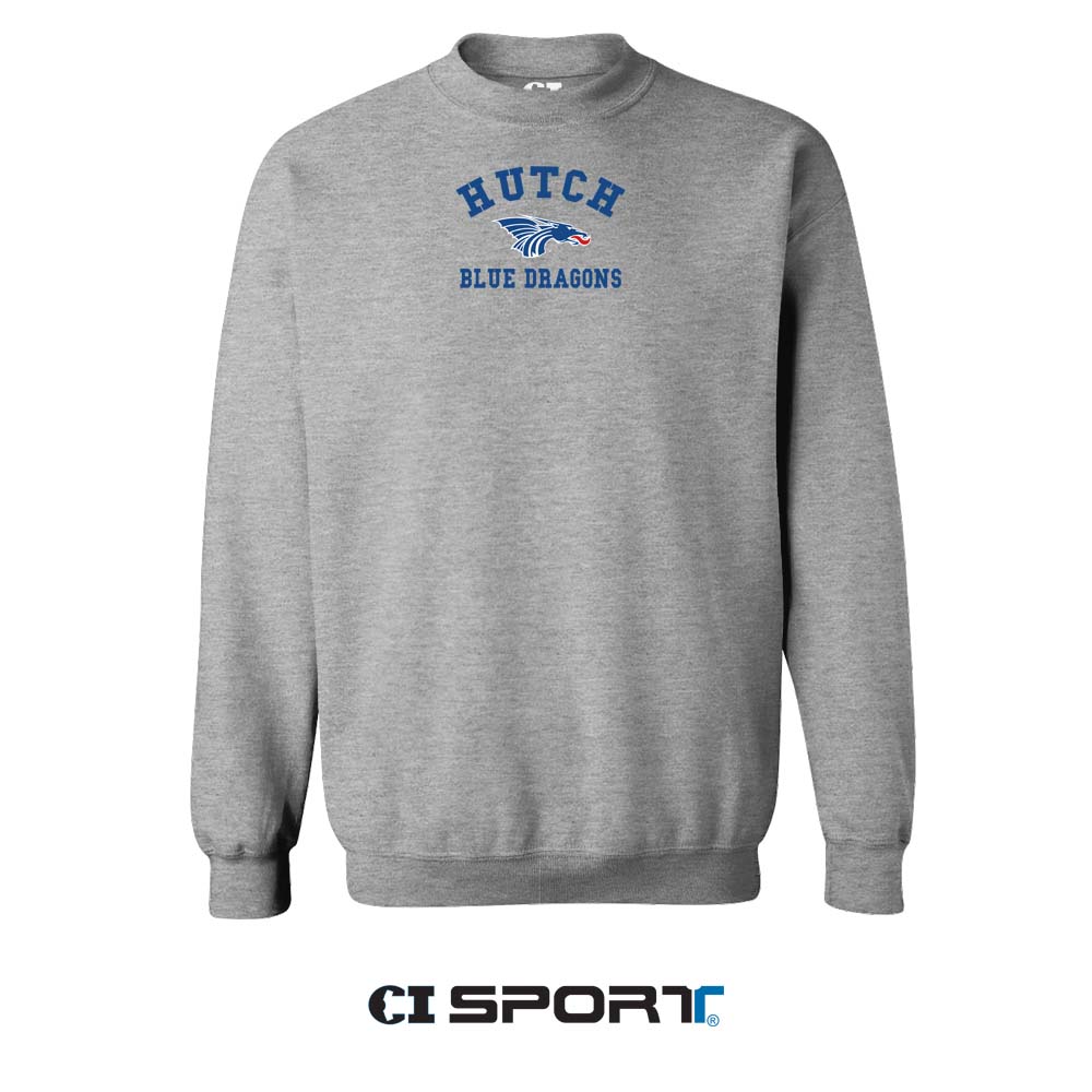 Power Dragon-  CI Sport Embroidered Crewneck— Royal, Gray