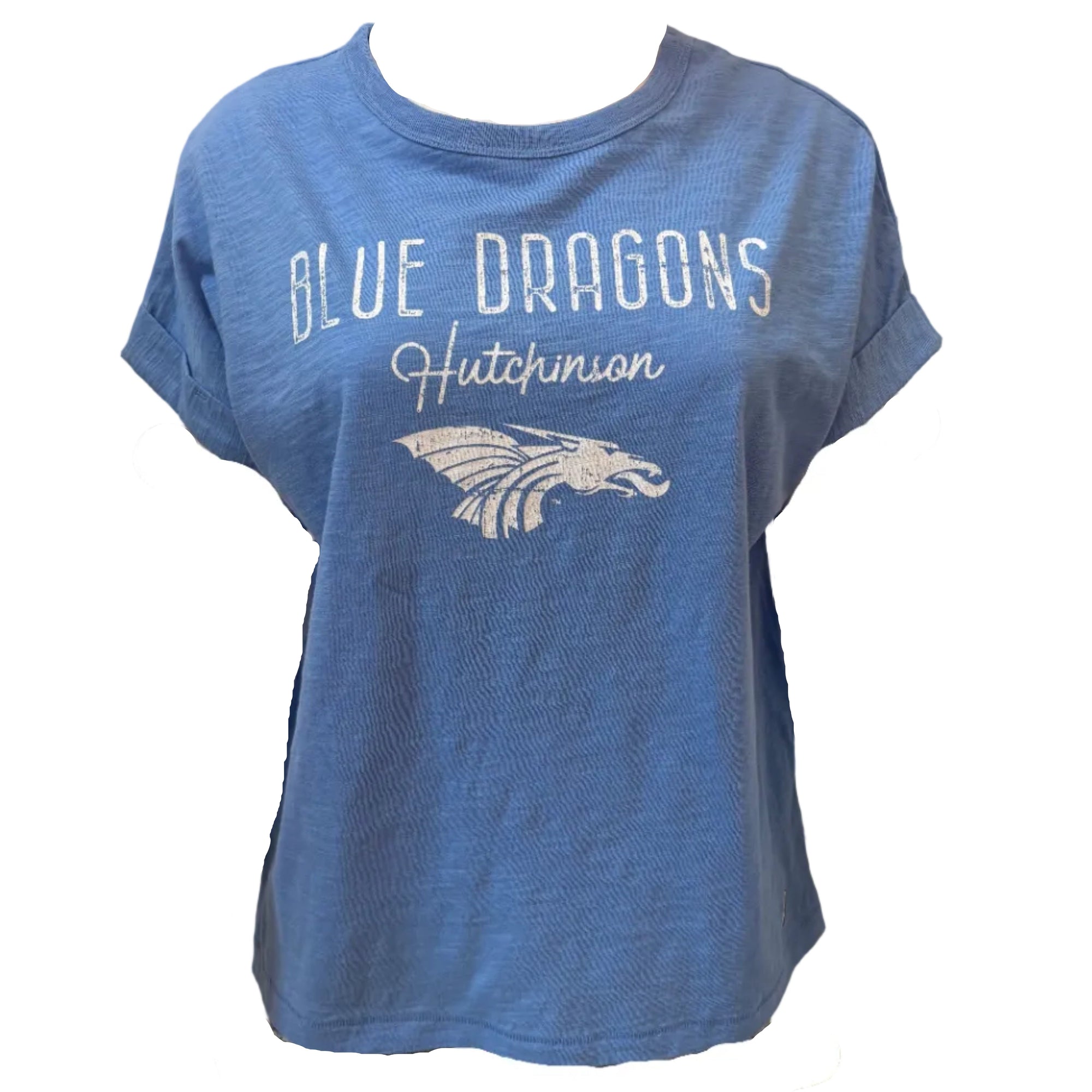 Women's Power Dragon Light Blue Cuffed Tee