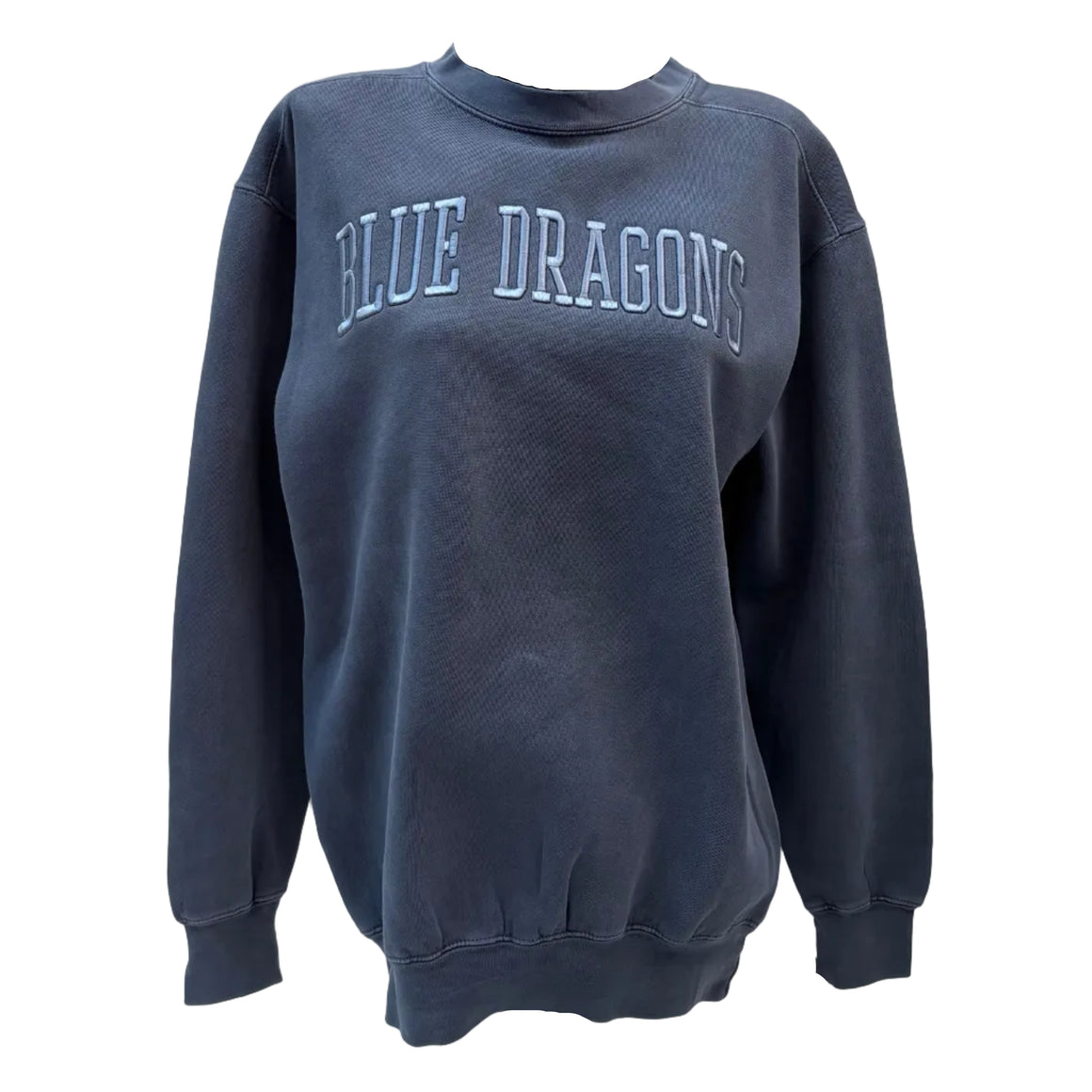 Moonlight Navy Tone-on-Tone Embroidered Crew