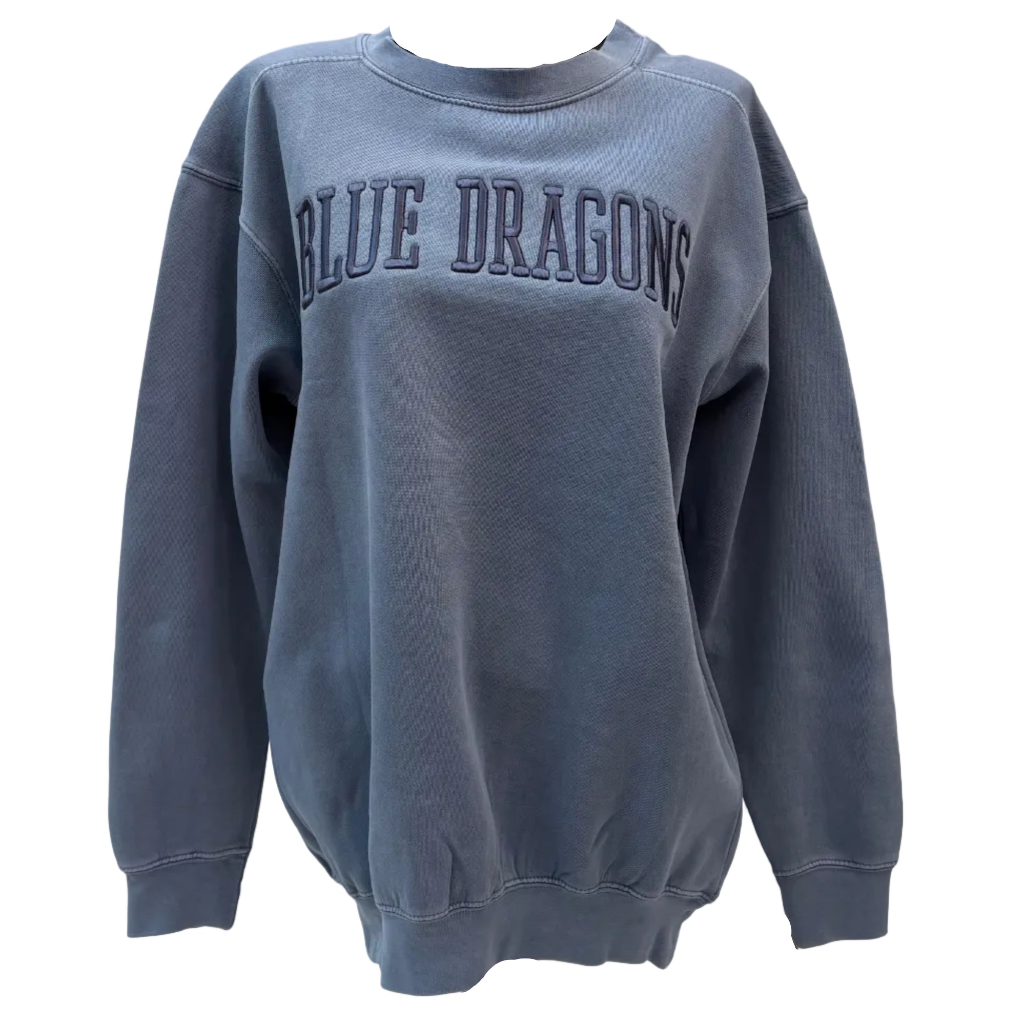 Oxford Blue Tone-on-Tone Embroidered Crew