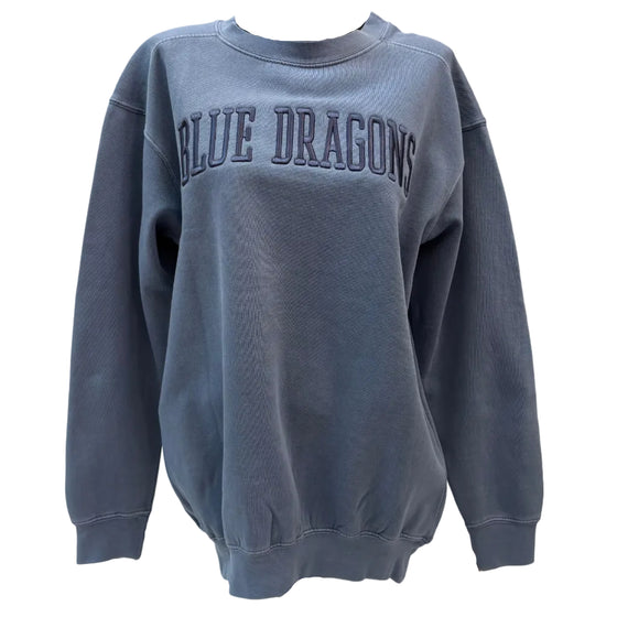 Oxford Blue Tone-on-Tone Embroidered Crew