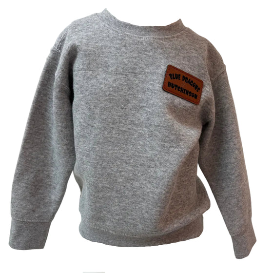 Toddler Crew with Leather Patch- Gray