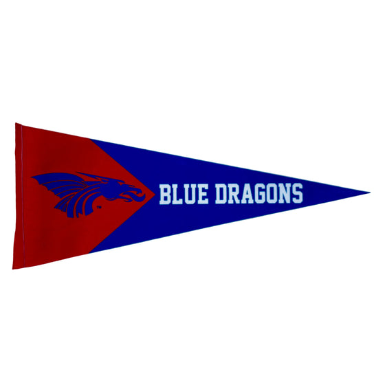 Power Dragon Felt Pennant 12" x 30" - RED & BLUE
