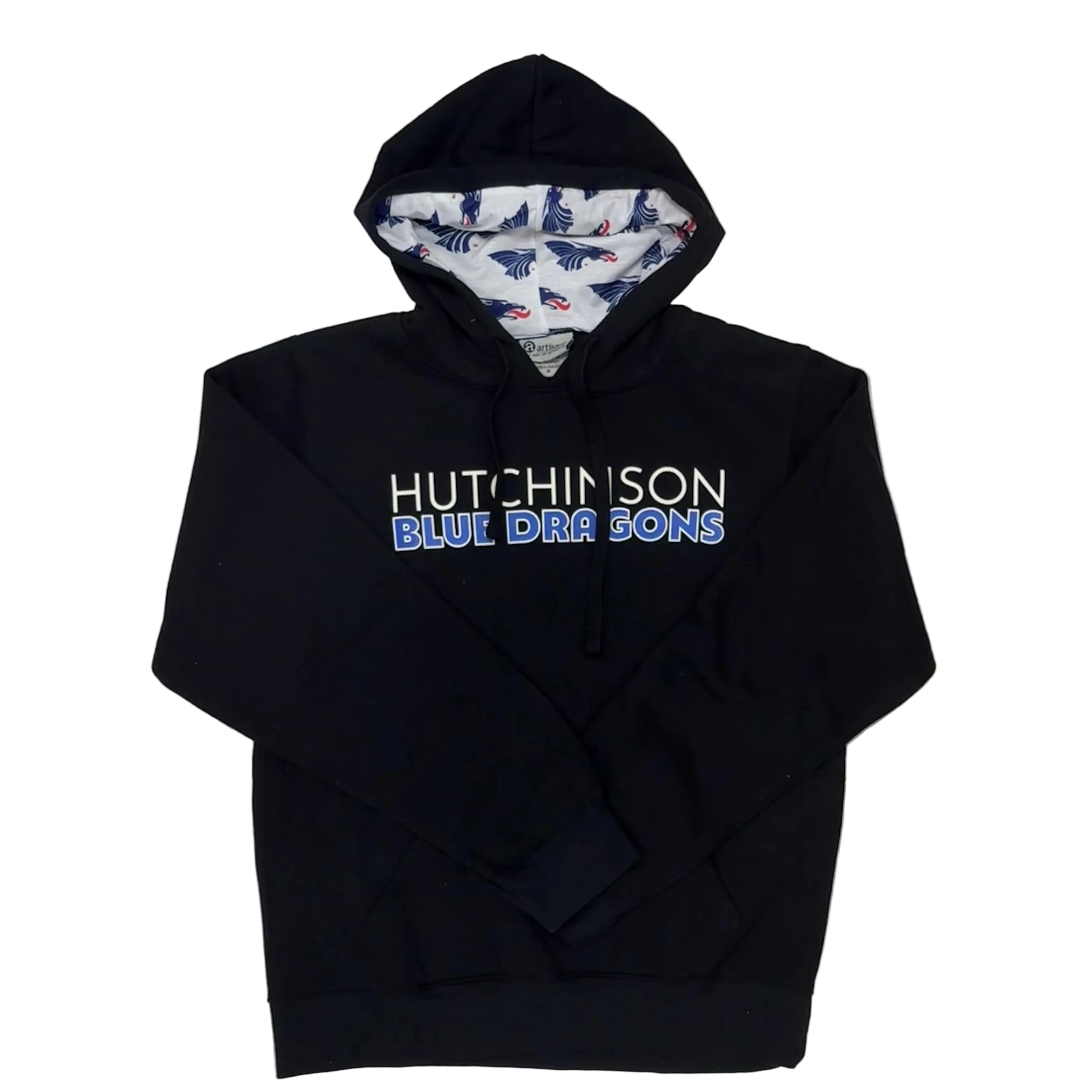 Power Dragon Hoodie with Hood Accents- Black