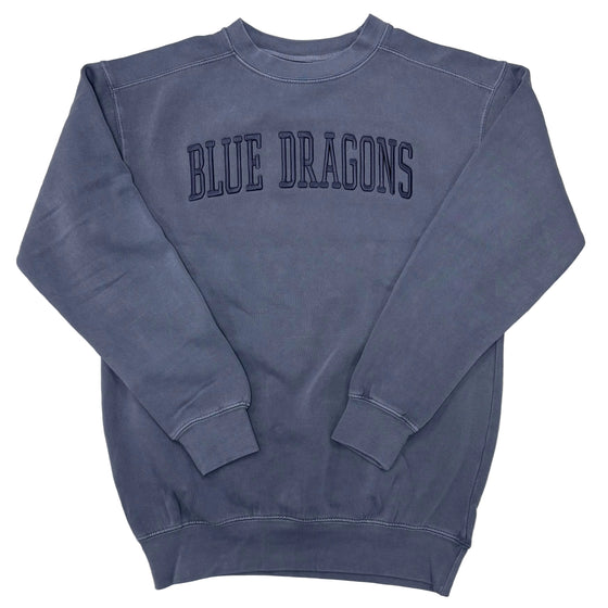 Oxford Blue Tone-on-Tone Embroidered Crew
