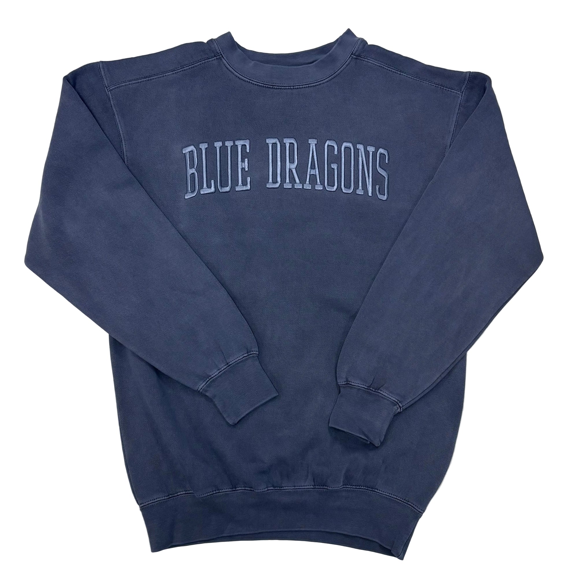 Moonlight Navy Tone-on-Tone Embroidered Crew