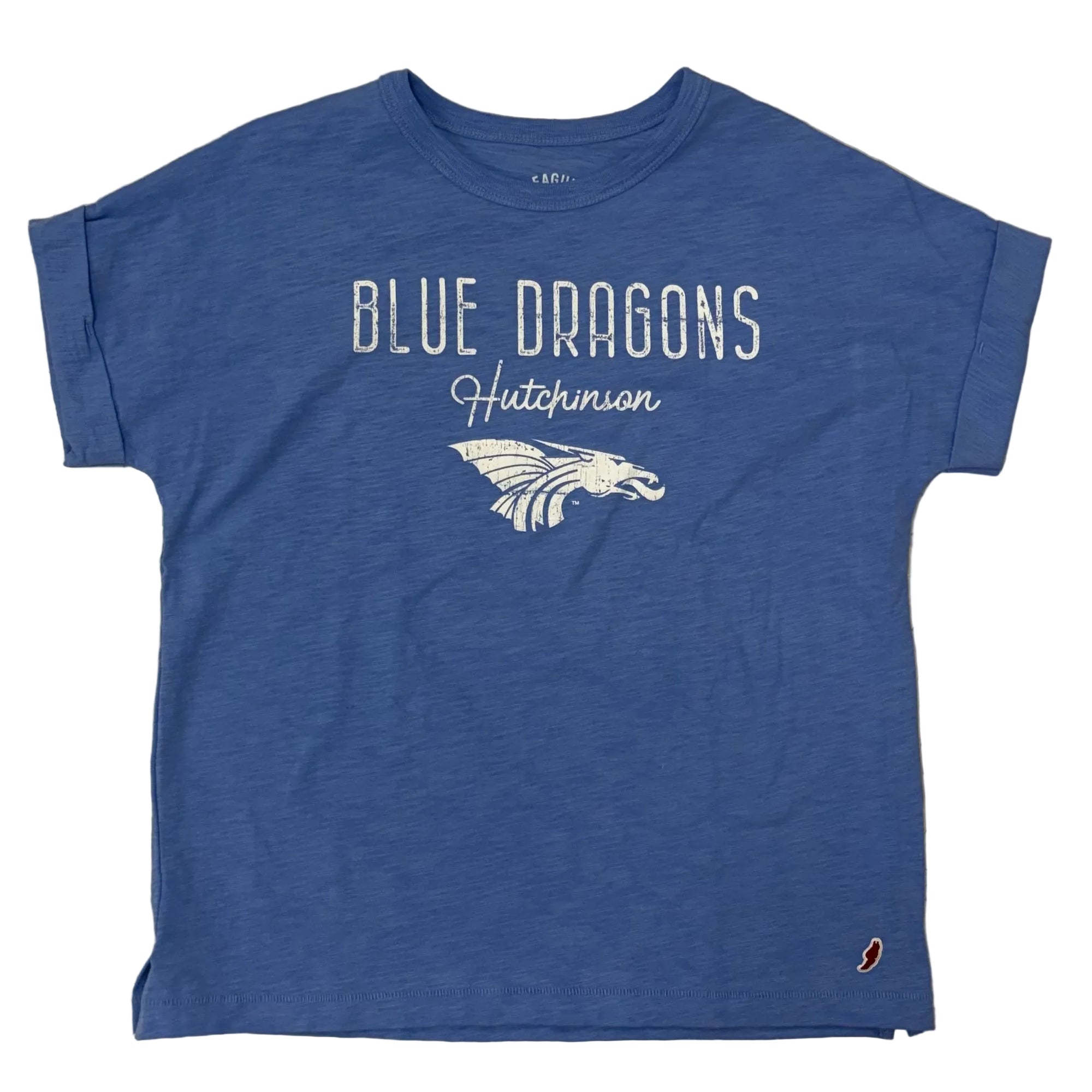 Women's Power Dragon Cuffed Tee- Light Blue OR White