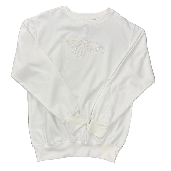 Power Dragon Tone-on-Tone Embroidered Crew- White