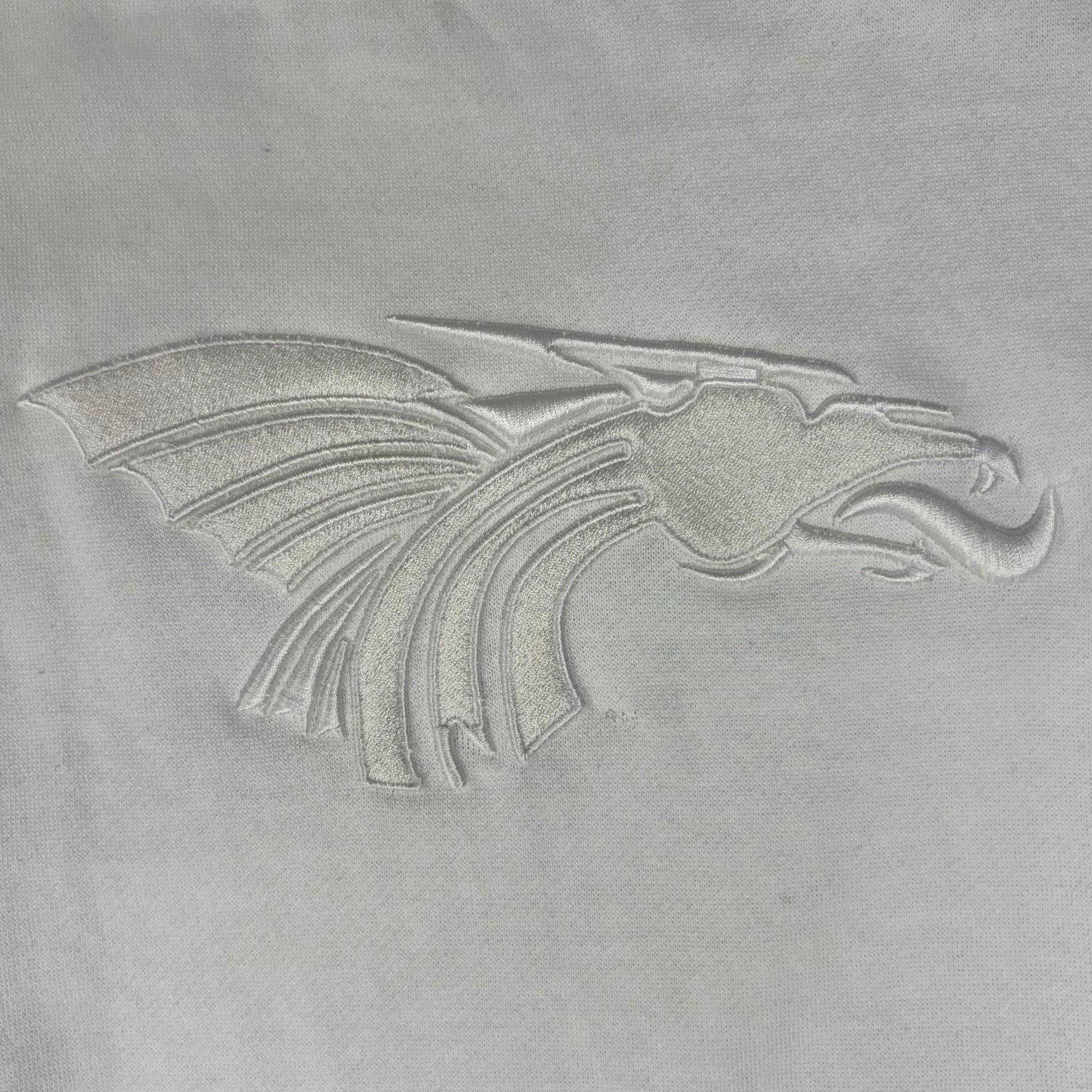 Power Dragon Tone-on-Tone Embroidered Crew- White