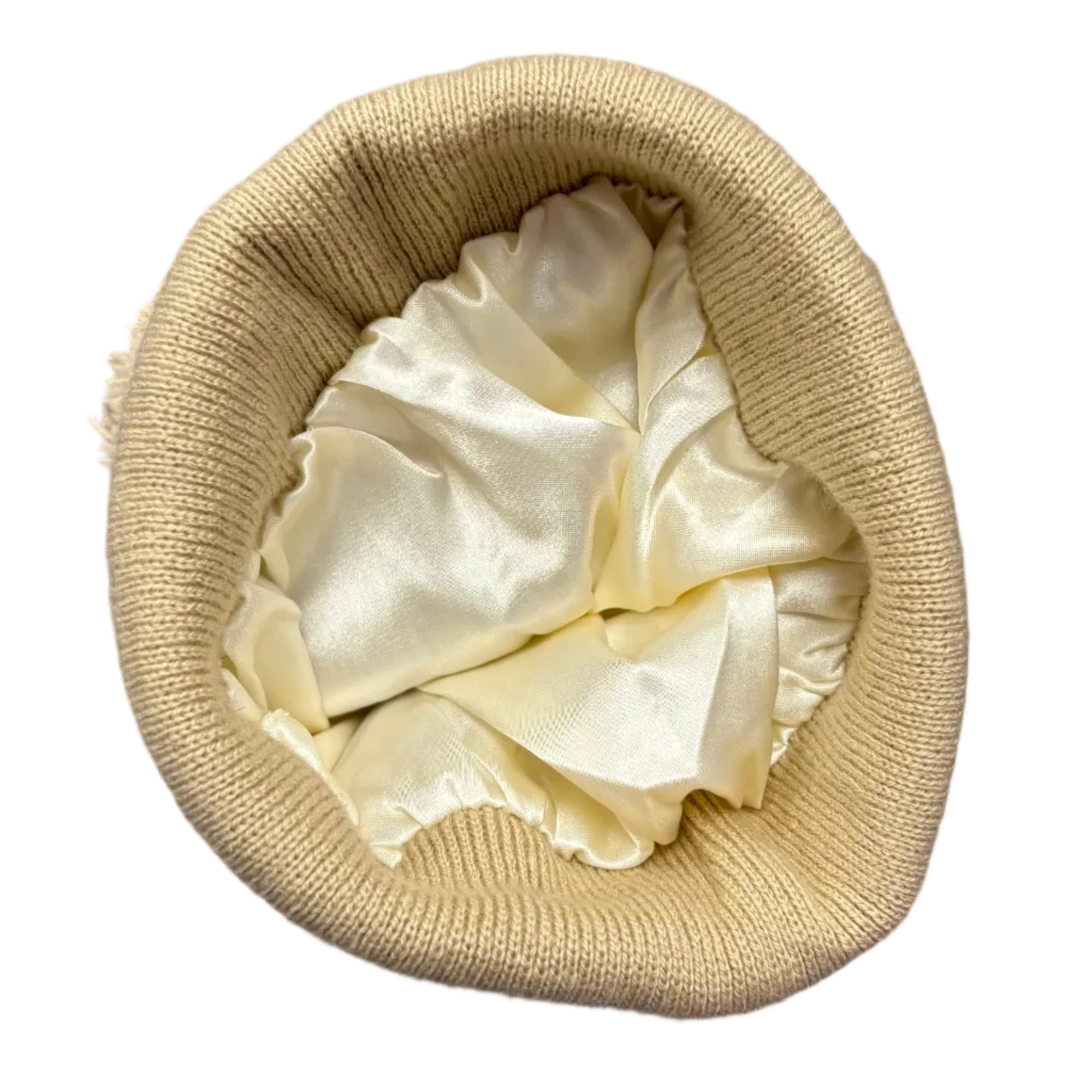 Tan, Satin Lined Power Dragon Stocking Cap with Pom