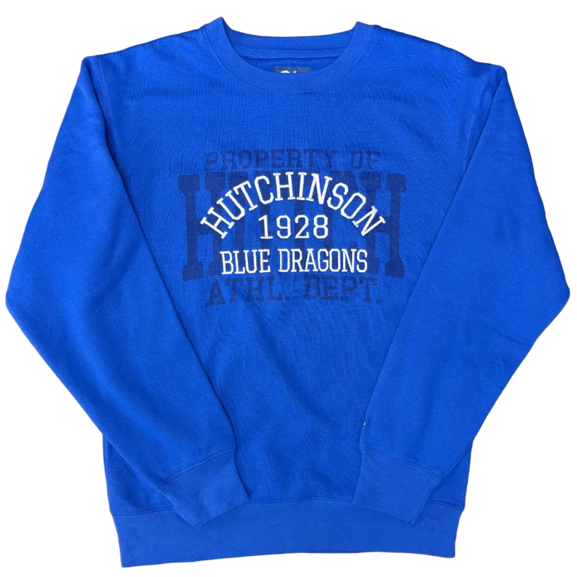 Property of Hutch Athl Dept Vintage Crew- RED or BLUE