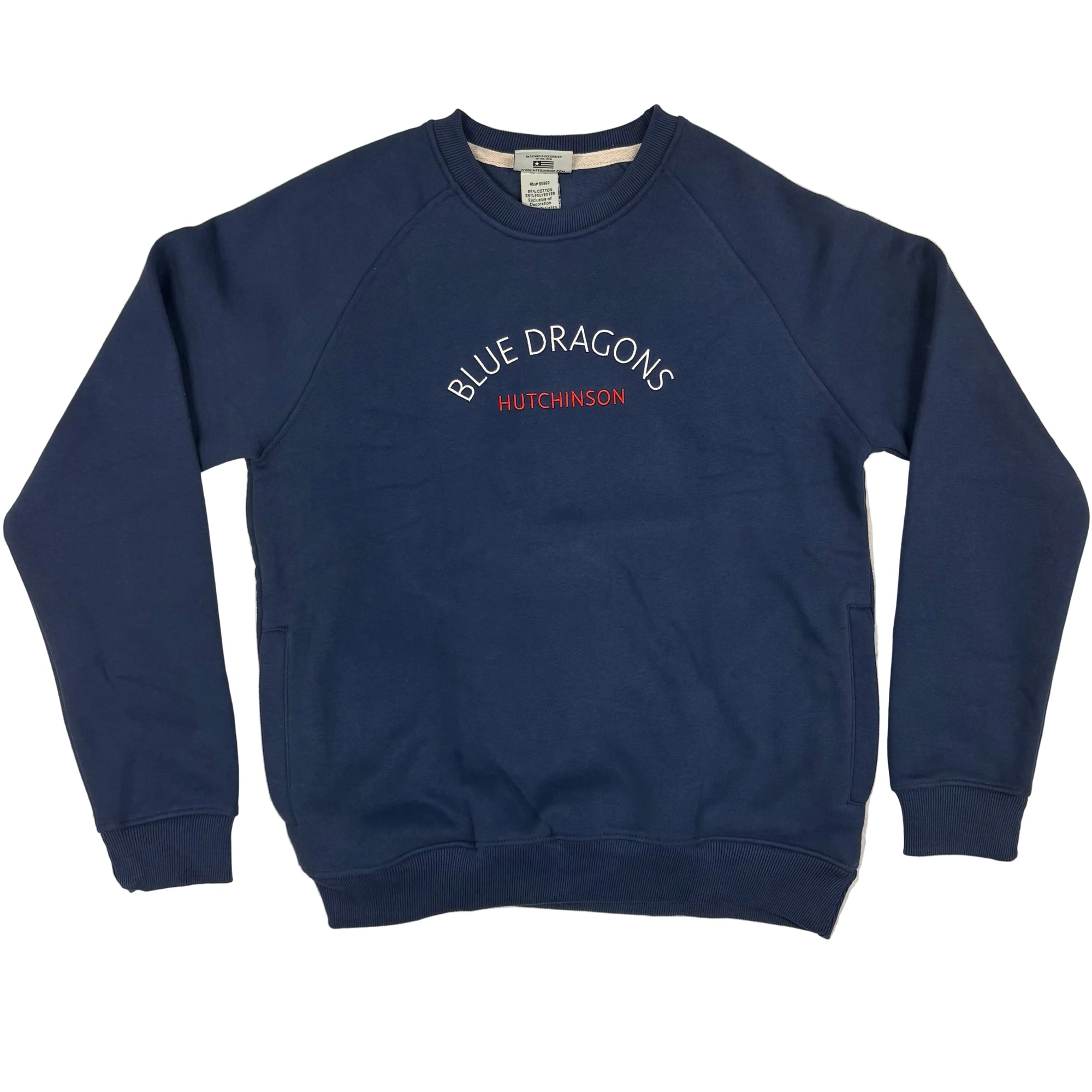 Pocketed Crew Neck- Navy