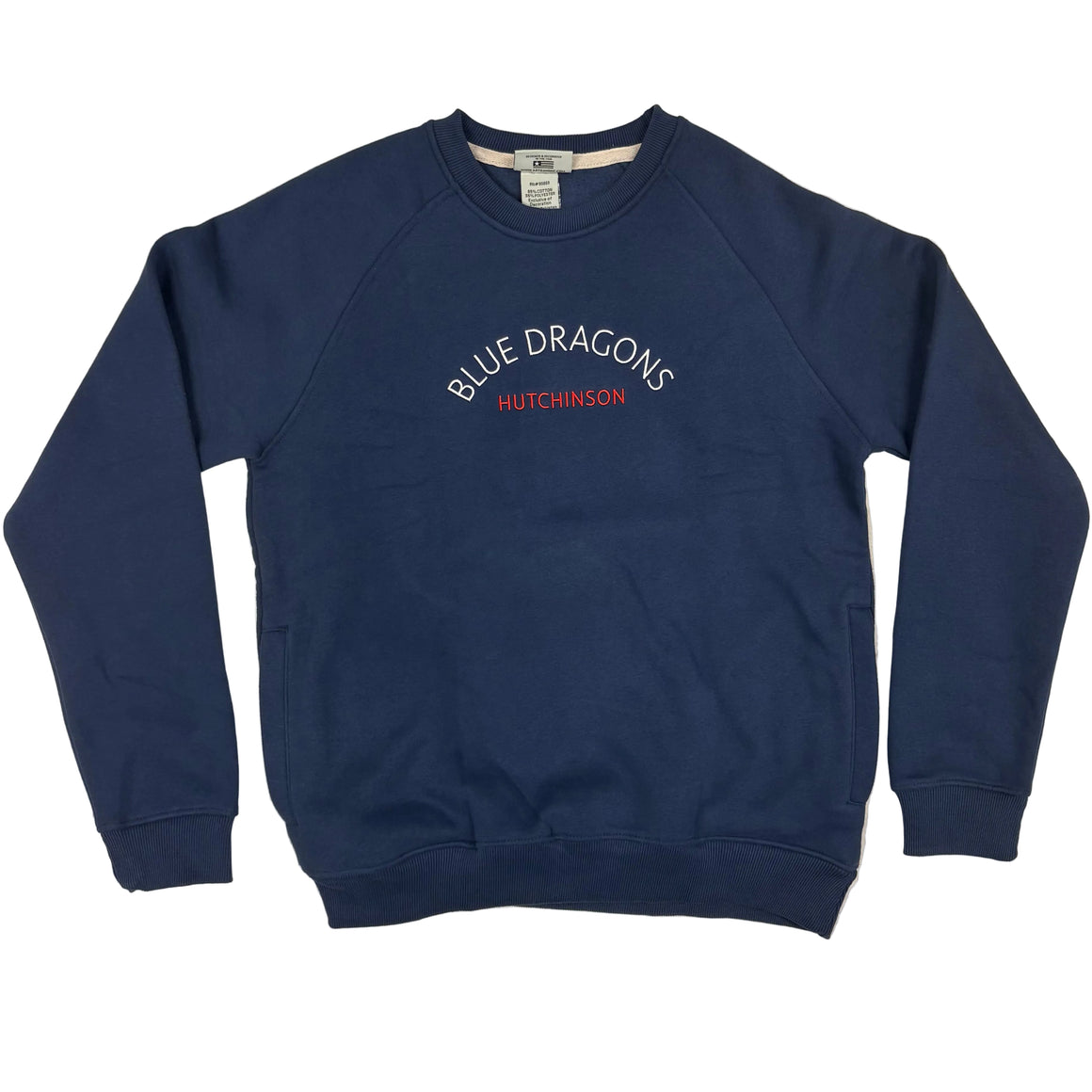 Pocketed Crew Neck- Navy