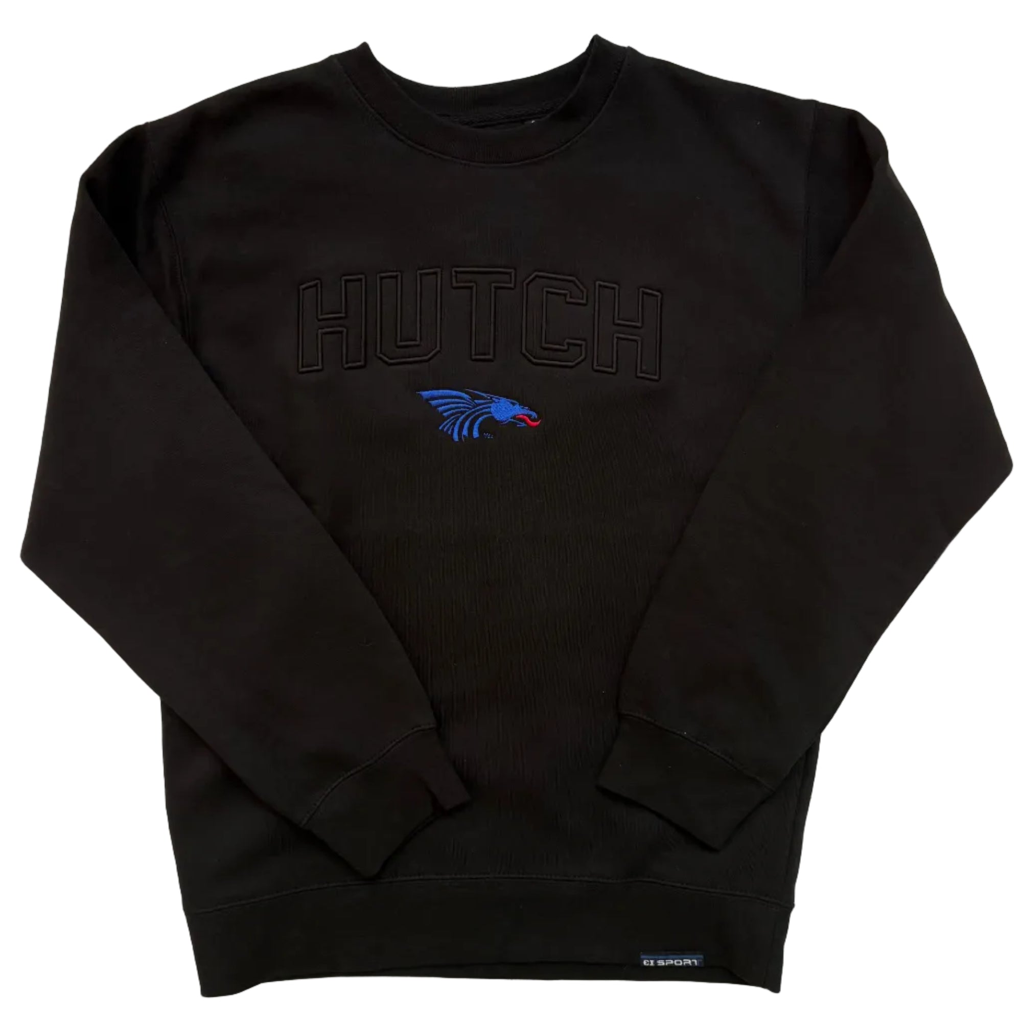 Power Dragon Embroidered Crew- Black