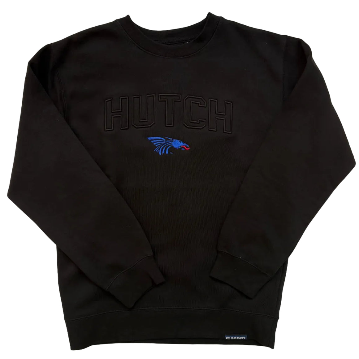 Power Dragon Embroidered Crew- Black