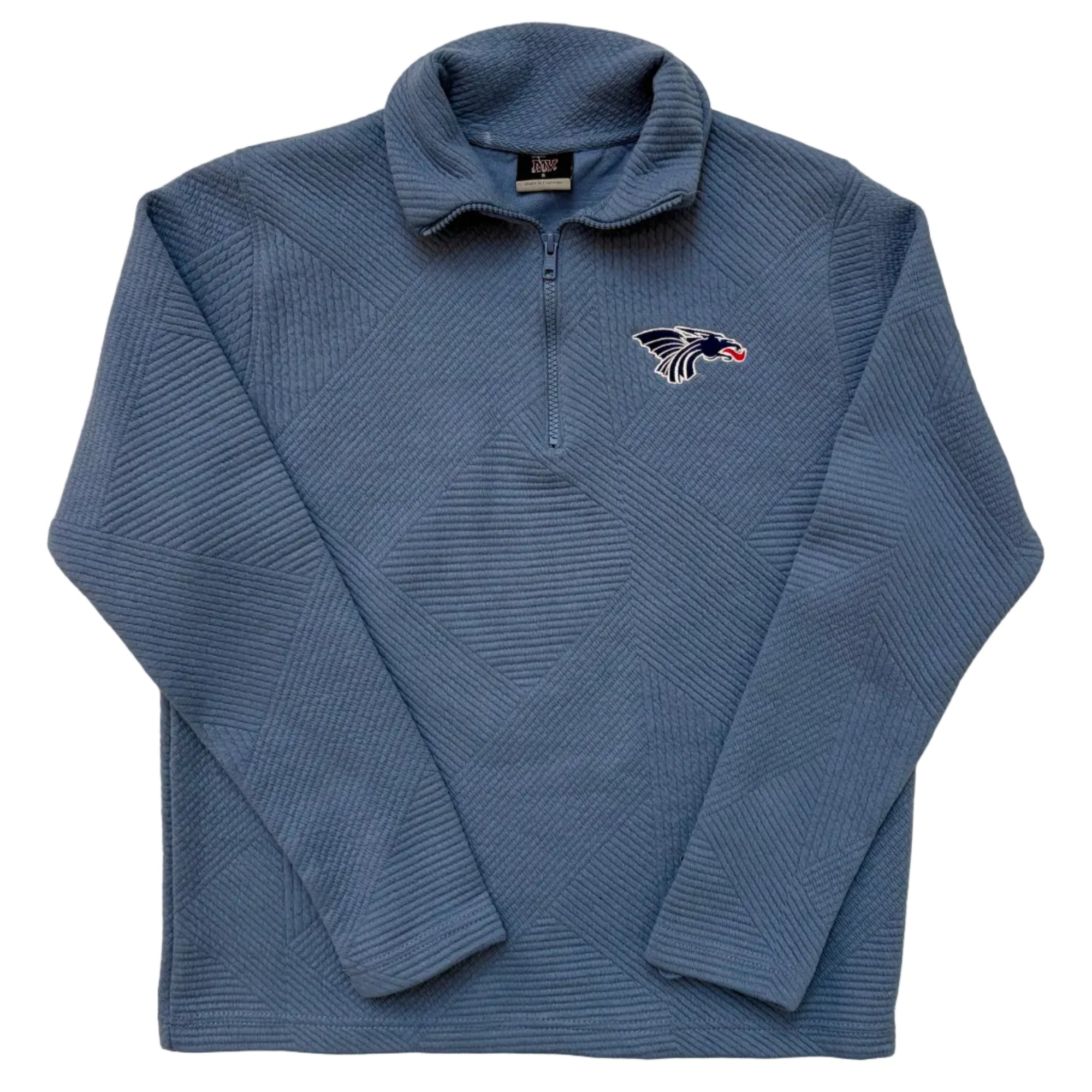 Women's Power Dragon Quarter Zip Sweater- Sky Blue