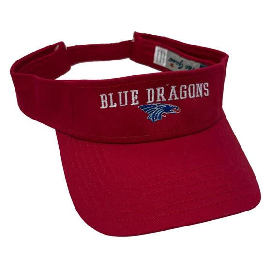Power Dragon Embroidered Visor Hat- Red