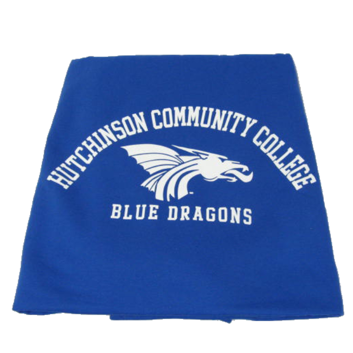 HCC royal blue or red blanket is made of heavy duty sweatshirt fabric